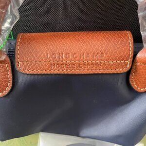 NWT Longchamp Original Mini Pouch Handbag Navy Canvas Crossbody Makeup XS